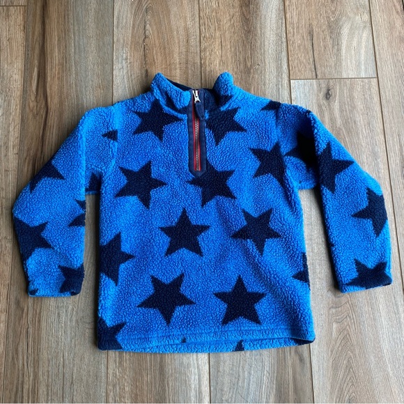 Hanna Andersson Sherpa 1/4 Zip Pull-over w/ Stars - Blue - 120 (6) - Picture 1 of 4